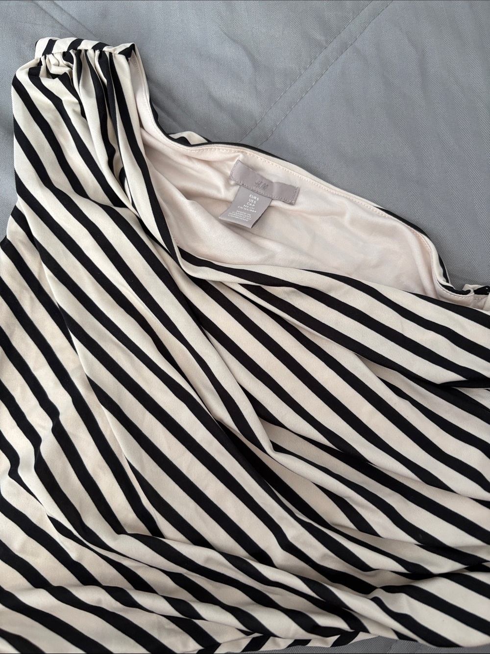 H&M Black and White Striped Chemise Slip